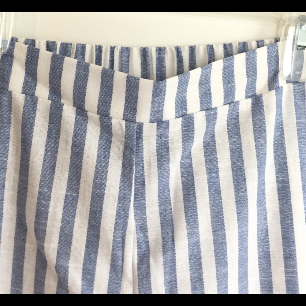 SHEIN Strapless  Blue White Striped  Top Pants Set - Picture 7 of 8